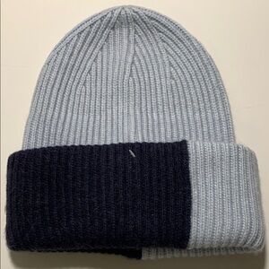 Norla Two-Tone Knit Beanie - Light Blue and Nav
